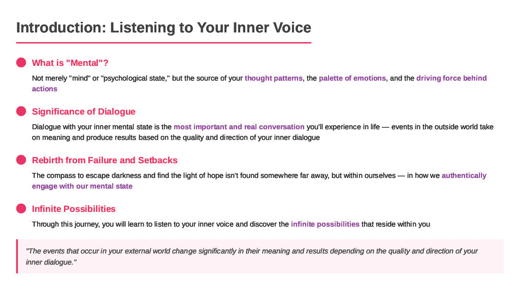 【illustrated slides】Dialogue with Mental *How to Overcome Failures and Setbacks* - English Edition -